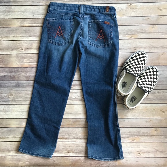 7 For All Mankind Crop “A” Pocket Jeans Size 28 EUC - Picture 5 of 8